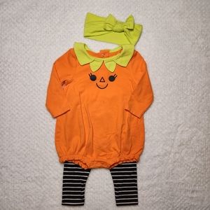 Cat & Jack pumpkin costume outfit